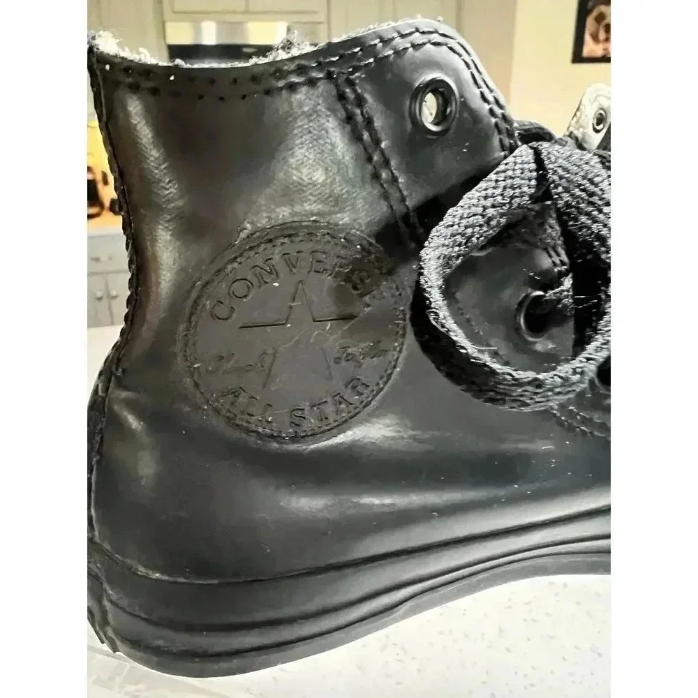 CONVERSE ALL STARS  faux leather hightop chuck taylor kids size 13